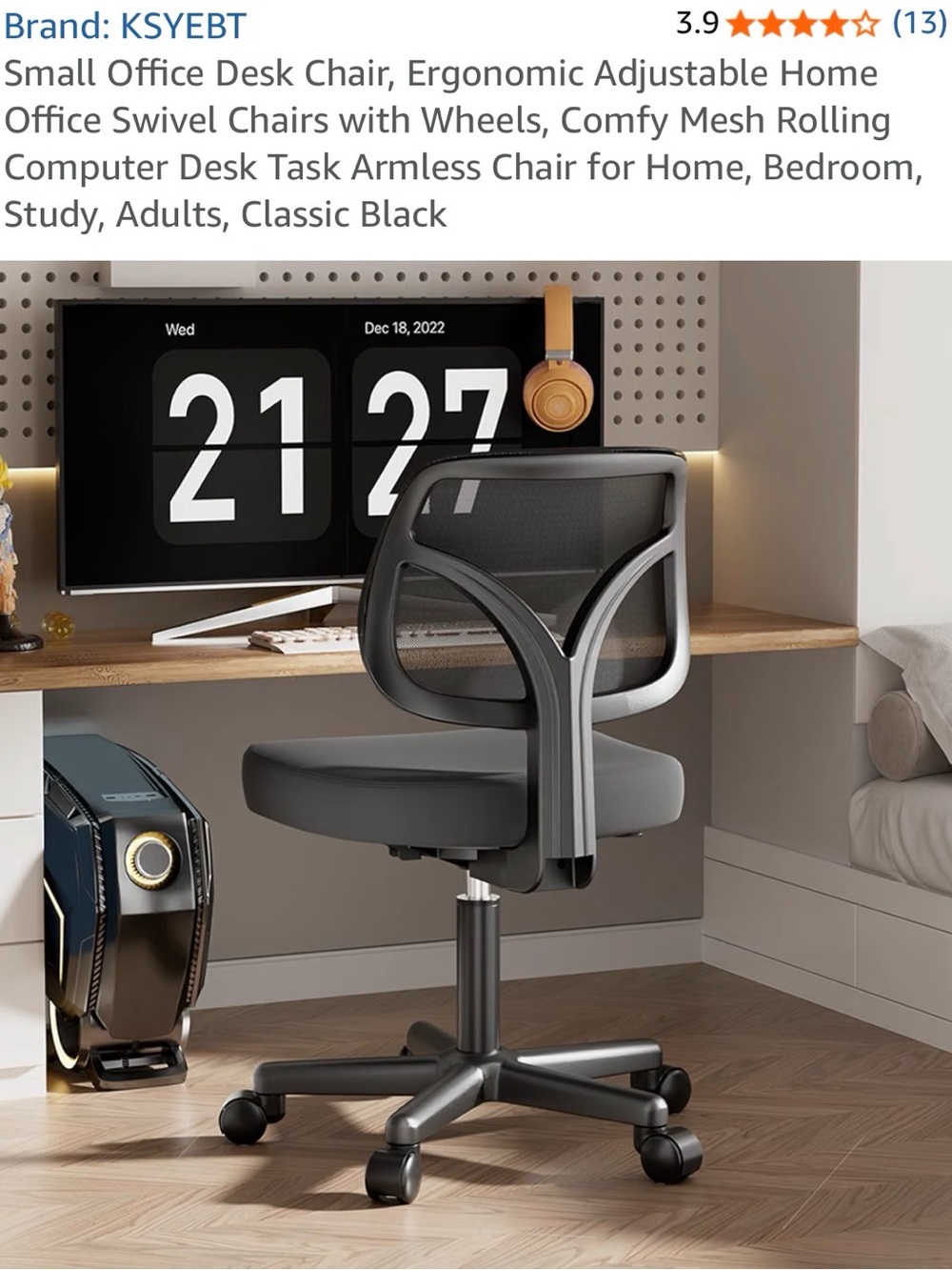 Ergonomic Mesh Home Office Chair in Black